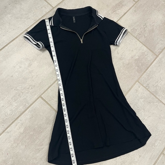 Blue Steel Brand Ribbed Zip-Front Polo Dress Black from Brazil Small - Picture 8 of 8
